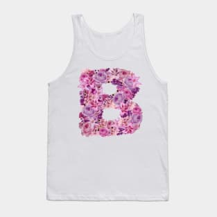 Pink Floral Letter B Tank Top